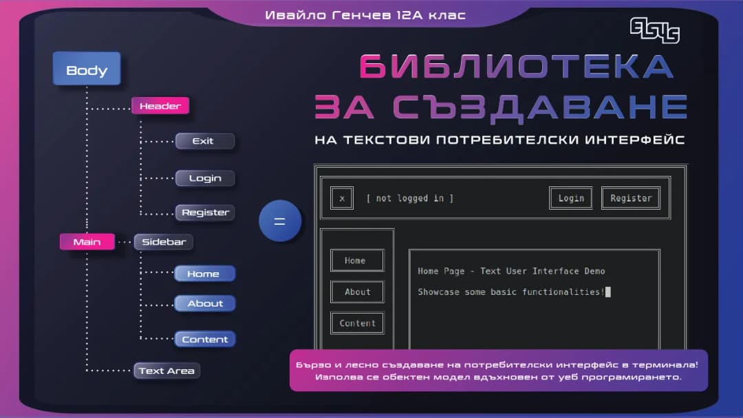снимка 2 от проект Библиотека за създаване на текстови потребителски интерфейс