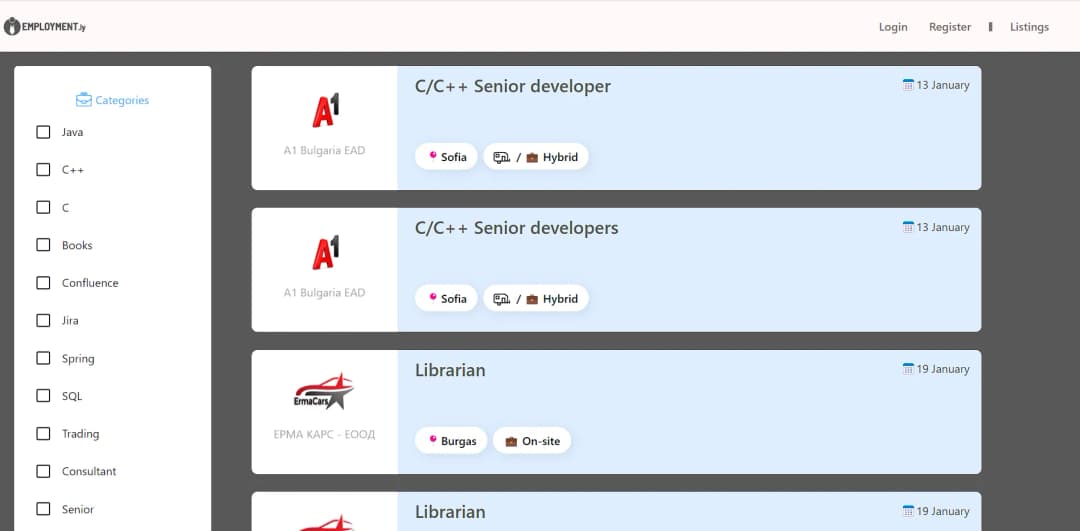 снимка 1 от проект Employmently