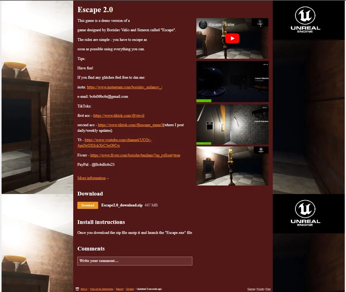 Escape room game