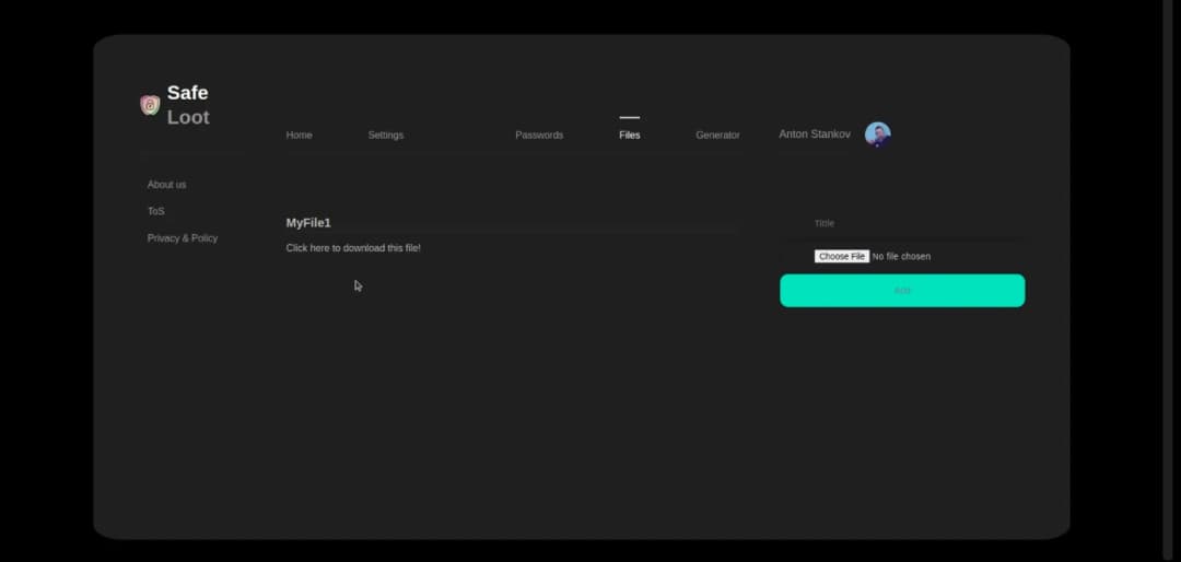 снимка 3 от проект SafeLoot
